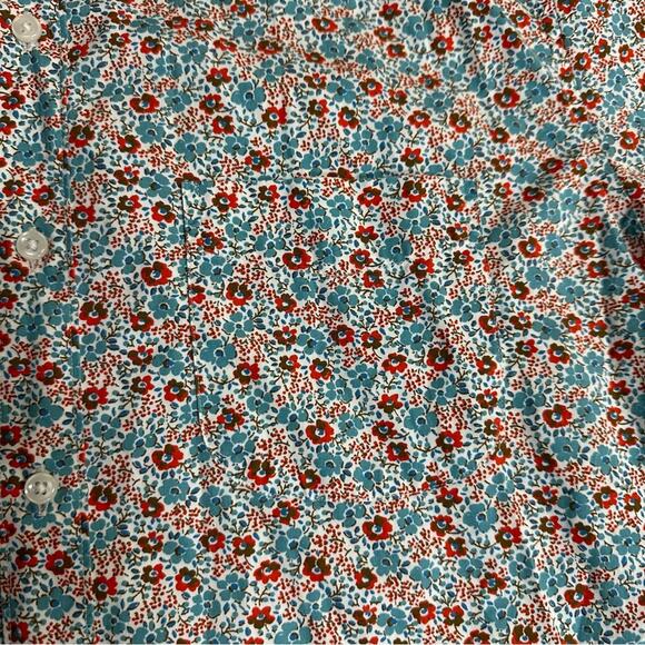J.Crew Short-sleeve stretch Secret Wash shirt in white floral Size Large - Picture 7 of 8
